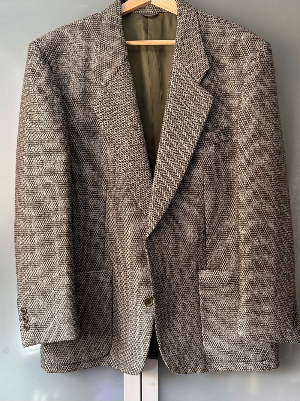 Vintage black and Green Wool Tweed Sport Coat Blazer